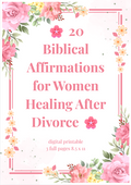 20 Healing after divorce Affirmations digital printable sheets
