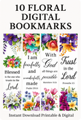 Floral digital bookmarks printable 10